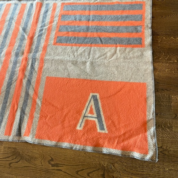 New! Anthropologie-Faribault Monogram Wool Blend Throw Blanket-A - Picture 10 of 11